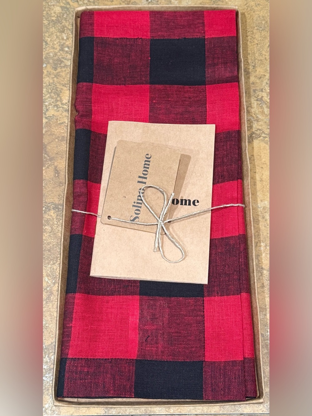 Red and Black Buffalo Plaid Table Runner, 14”x36” - Picture 3 of 3